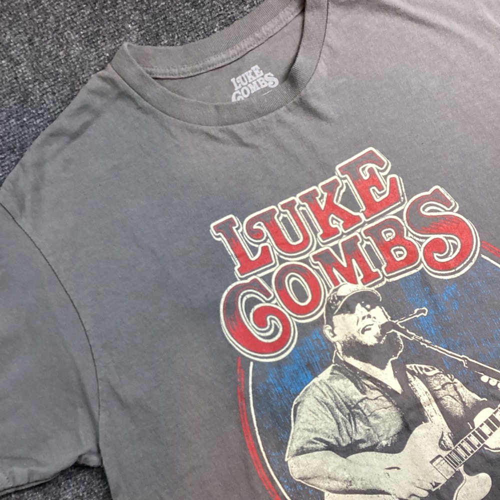 Luke Combs World Tour 2023 Concert Graphic T-Shirt Gray Mens Large L 200